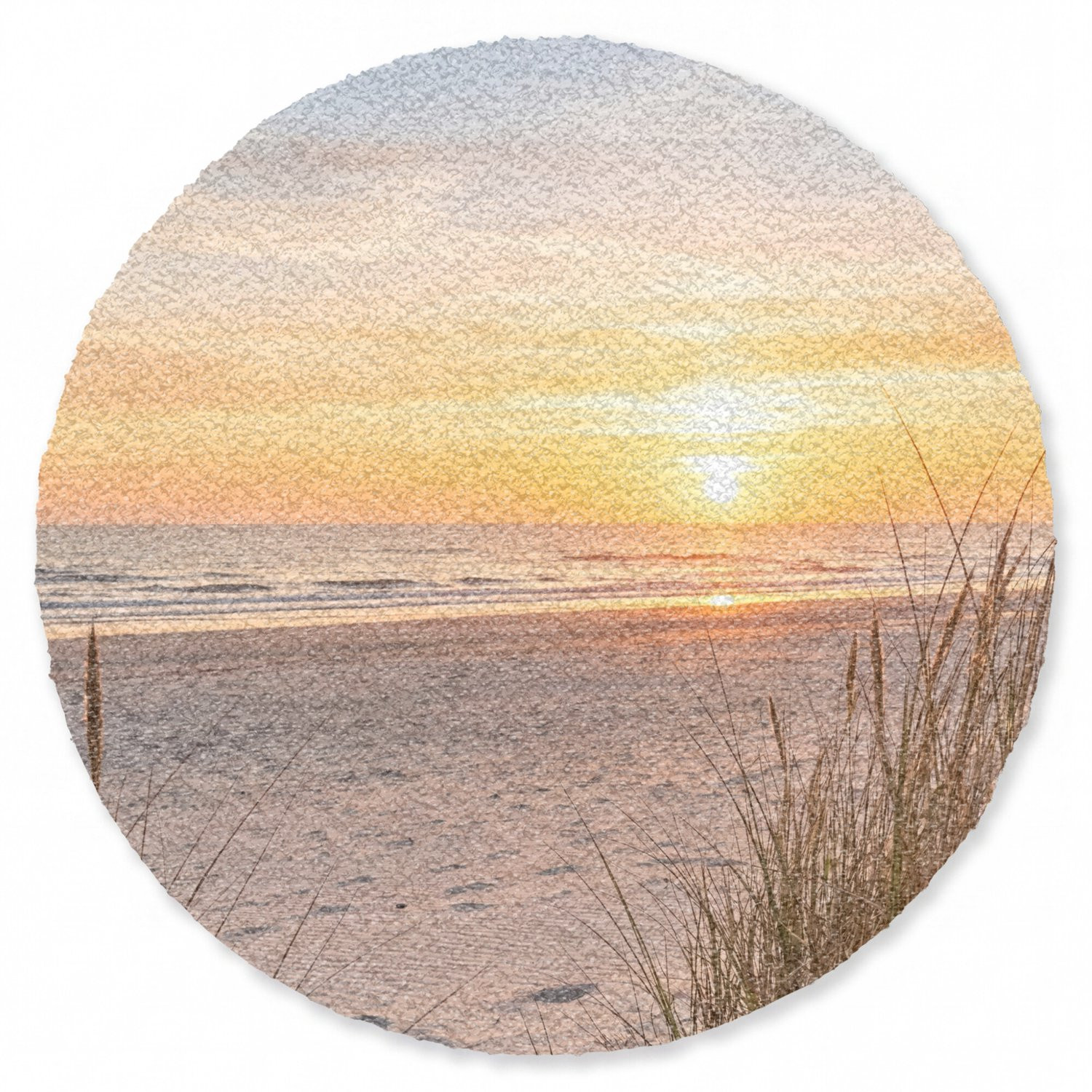 MuchoWow Ronde Deurmat Zonsondergang Duinen Zee - Diameter: 90 cm