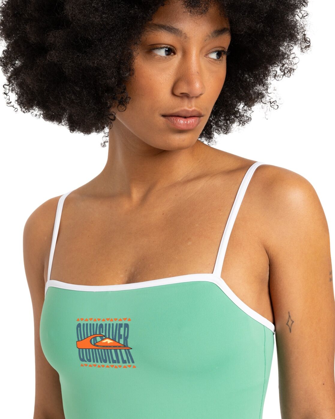 Badeanzug QUIKSILVER "Veniza", Damen, Gr. XL, grün (grün spruce), Obermaterial: 87% Nylon, 13% Elasthan., Badeanzüge Badeanzug grün spruce XL