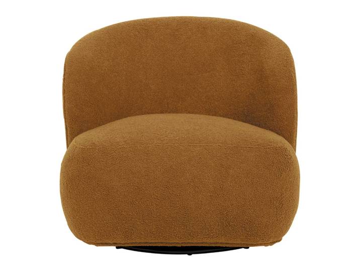 Fauteuil tournant LISETTE bouclette - curry