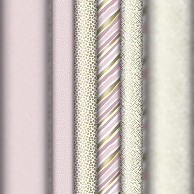 Clairefontaine 20x Geschenkpapierollen Excellia 80g 5x0,70m, im Kartondisplay mit 20 Stück, Weihnachten Punkte rosa & gold - Sortierung 202054C