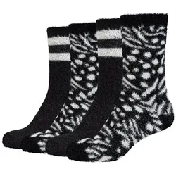 4er Pack camano Cosy Lurex Crew Socken Damen 9999 - black 35-38