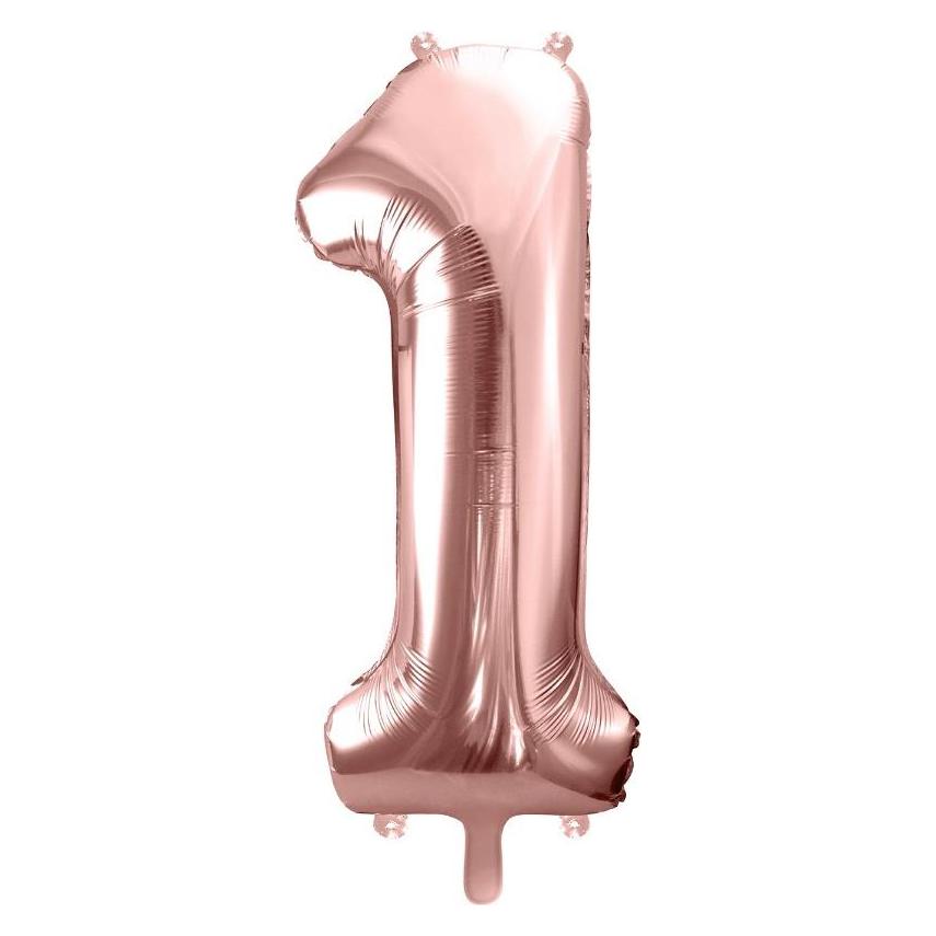 Partydeco Alu-Ballon Ziffer "1" Rose gold (1x) (FB1M-1-019R)