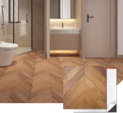 Art3d 12''X12'' Herringbone Peel and Stick Vinyl Floor Tiles,30-Pack
