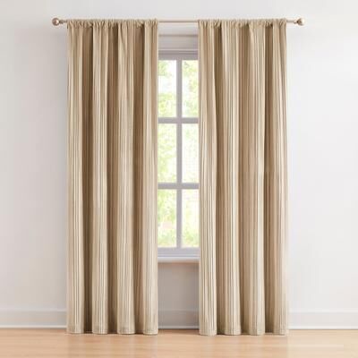 "Lush Decor Glam Pleated Velvet Light Filtering Window Curtain Panels Pair - 84"" x 38"""