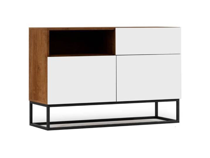Roman - buffet bas - 2 portes - 120 cm - Bois / Blanc
