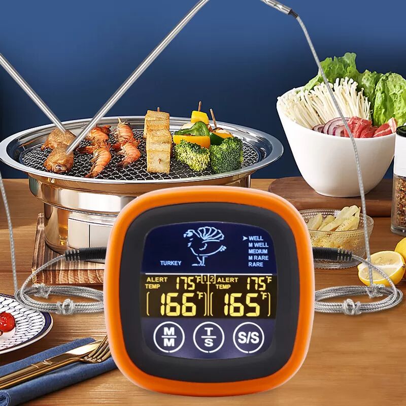 INF Dual Probe Digitales Lebensmittelthermometer Touchscreen Fleischthermometer