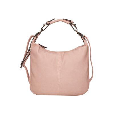 Schultertasche HARPA "Tate", Damen, Gr. B/H/T: 9cm x 32cm x 41cm, rosa, Lederimitat, unifarben, Taschen Schultertasche, durch Reißverschluss erweiterbar