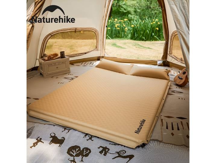 Matelas gonflable Naturehike D01, matelas pneumatique auto-gonflant avec oreiller, épaisseur 3 cm/6 cm, matelas pneumatique pour le camping en plein air, tapis de couchage