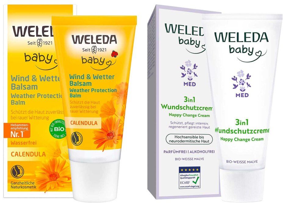 Weleda Weisse Malve Wundschutzcreme & Wind & Wetter Balsam