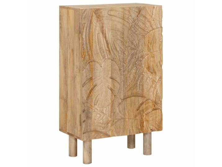 Coespram Highboard Kommode aus Mangoholz 53 x 30 x 90 cm Kompakter Beistellschrank mit 2 Türen für Wohnzimmer, Schlafzimmer und Flur, schafft Ordnung auf kleinster Stellfläche.