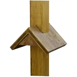 Dehn 145241 Holzpfahl 90x90mm, aus Eichenholz ,  mit Regendach, Regendachneigung 45° HP 90X90 2400 EHI HP90X902400EHI