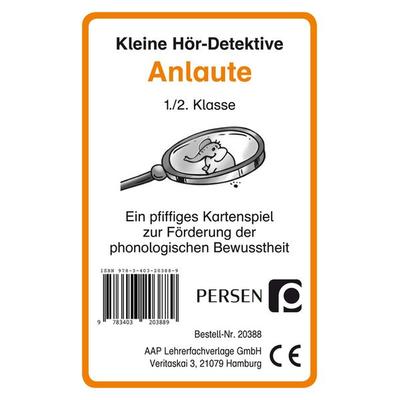 Kleine Hör-Detektive: Anlaute, Game von Bernd Wehren, Persen Verlag in der AAP Lehrerwelt GmbH, 978-3-403-20388-9