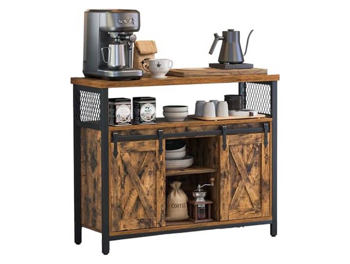 VASAGLE Sideboard, met 2 schuifdeuren, verstelbare plank, industrieel