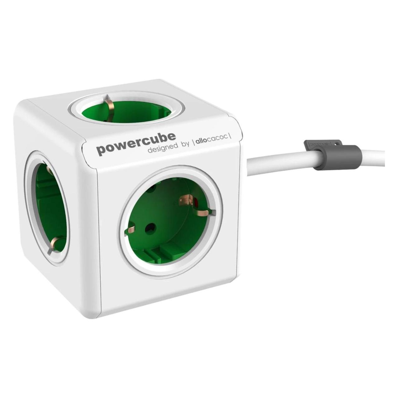 Allocacoc PowerCube Extended Groen 1,5m Kabel (5x, CEE 7/3, 1.50 m) (8718444086956)