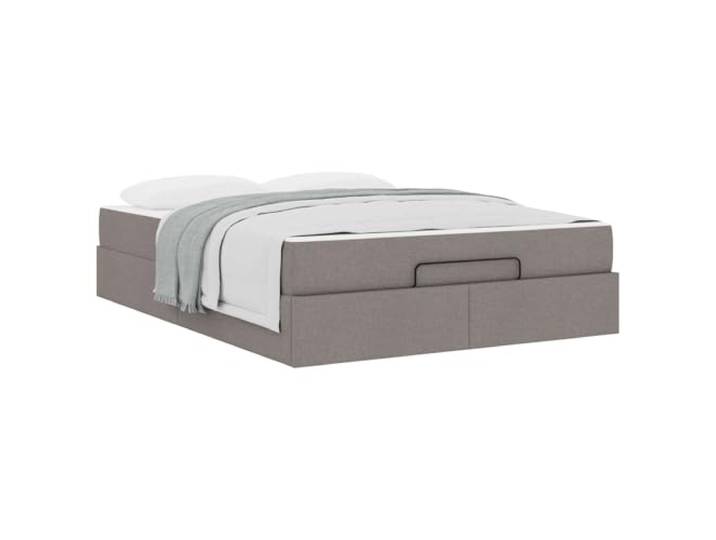 KTHLBRH Doppelbett mit Matratze, 2-teilig, Taupe Integrierte Schubladen, komfortabler Schaumstoff, mattes Finish, minimalistisches Design