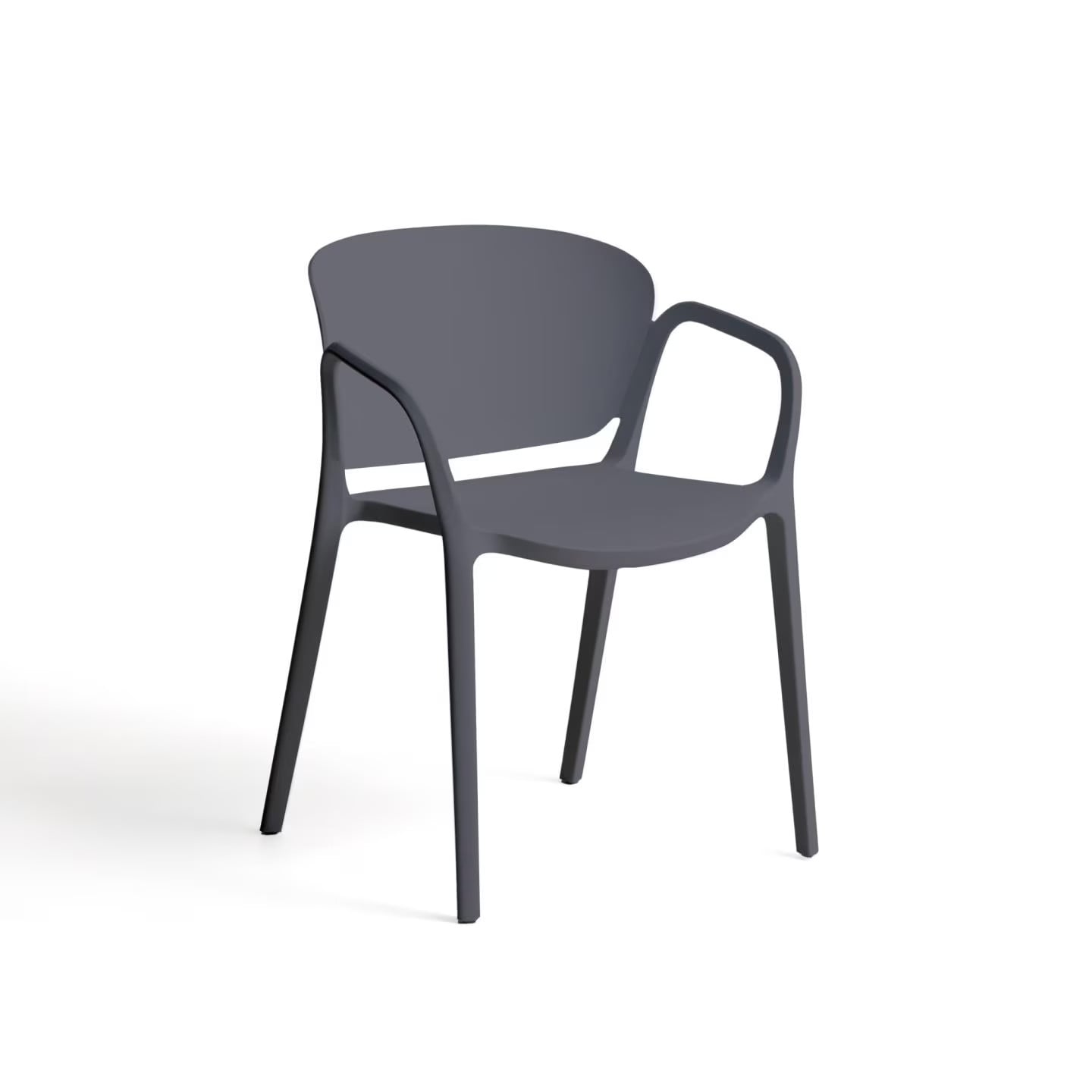 Kave Home Ania Tuinstoel - Donkergrijs - Stapelbaar