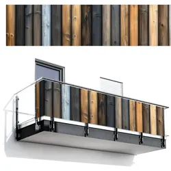 BALKON-SICHTSCHUTZ Holz - Dielen - Gemischt Deko XXL 500x130 cm