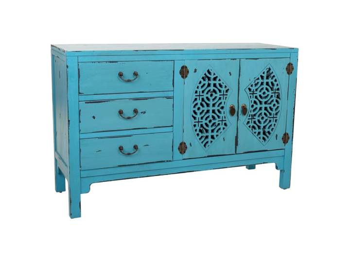 Buffet en bois bleu 106x36x68h