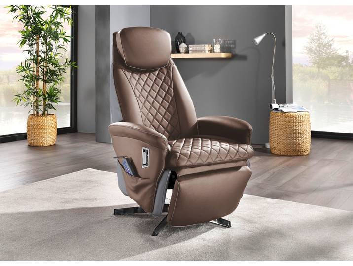 Massagesessel mit Wärmefunktion, Braun-Grau