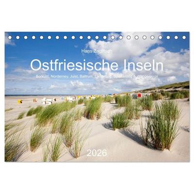Ostfriesische Inseln - Borkum, Norderney, Juist, Baltrum, Langeoog, Spiekeroog, Wangerooge (Tischkalender 2026 DIN A5 quer), CALVENDO Monatskalender