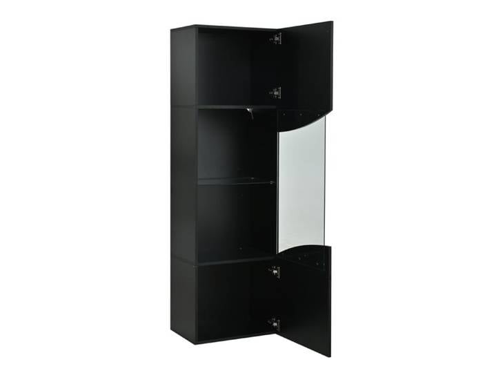 Vitrine haute – noir brillant avec LED verre trempé 35 x 50 x 165 cm
