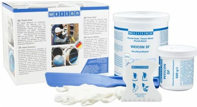 WEICON SF, stahlgefülltes Epoxidharz-System für Reparatur und Formgebung DNV-zertifiziert, 2 kg, dunkelgrau (10250020)