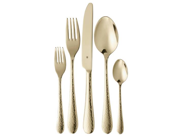 WMF Besteck-Set, Goldfarben, Metall, 30-teilig, Vollheftmesser, Besteck, Besteck-Sets