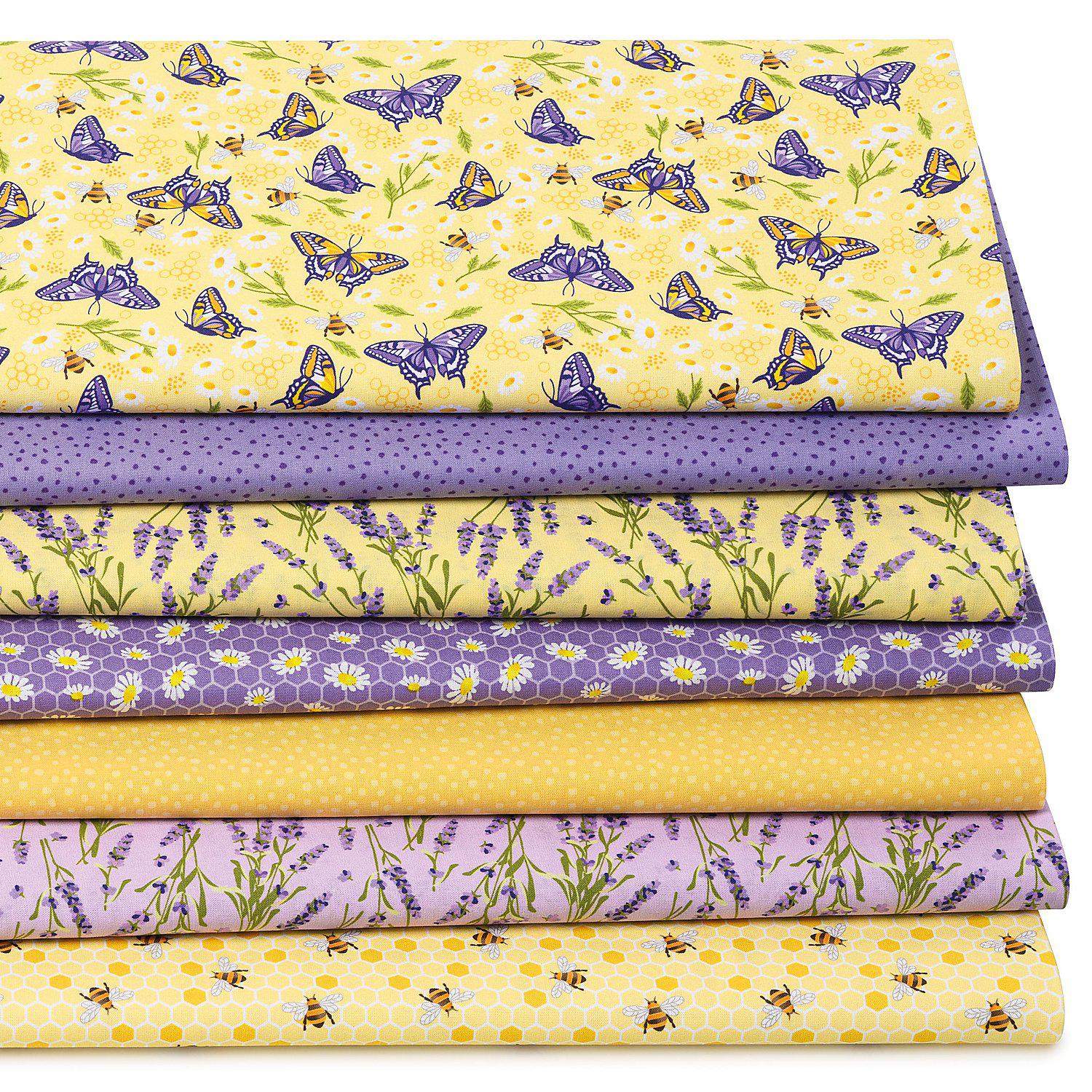 Patchwork- und Quiltpaket "Bienen & Lavendel", lila-color