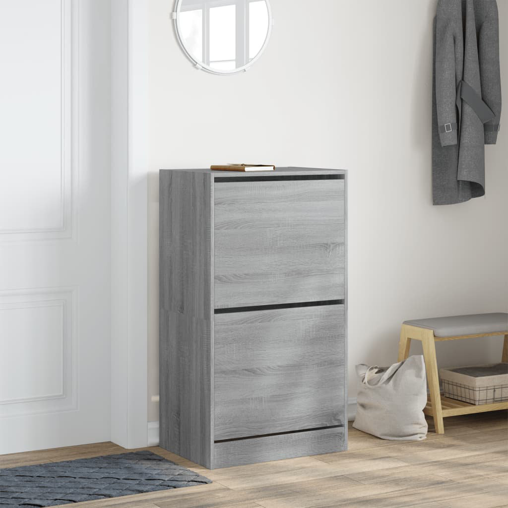 Metro 12 Pair Shoe Storage Cabinet Grey Sonoma 12