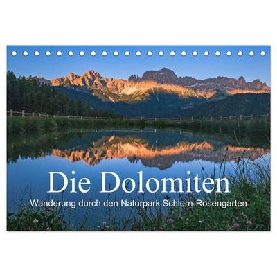 Die Dolomiten - Wanderung durch den Naturpark Schlern-Rosengarten (Tischkalender 2026 DIN A5 quer), CALVENDO Monatskalender