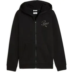 PUMA Kinder Jacke ESS SCRIPT Full-Zip Hoodie FL G, Größe 176 in Schwarz Schwarz