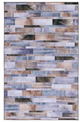 SAFAVIEH Faux Hide Machine Washable Slip Resistant Gesualda Rustic Abstract Rug