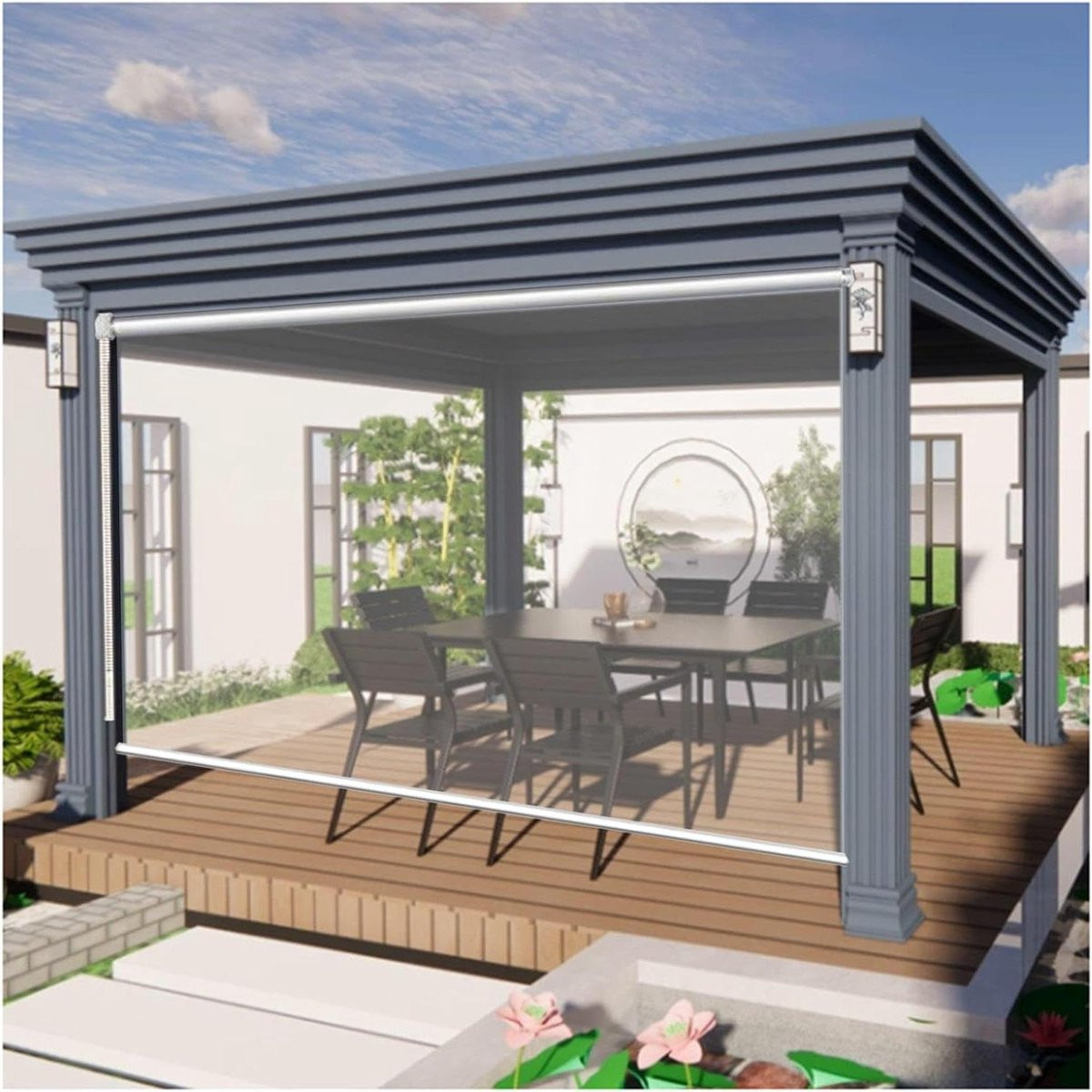 Transparante PVC Rolgordijnen - Waterdicht en Winddicht - 110 x 300 cm