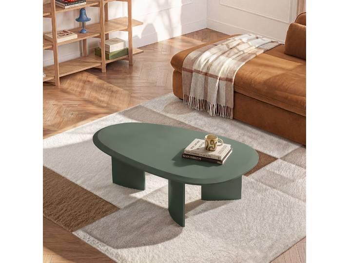 HABITAT - Table basse organique finition mate - Vert argile - Amalia