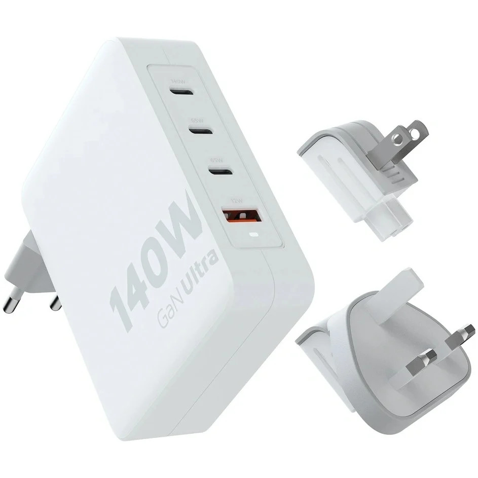 Xtorm GaN-Ultra Travel Charger 140W USB-C USB-A Oplader Wit