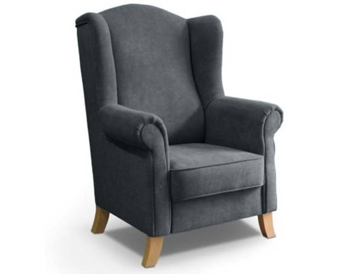 BEAUTY SOFA Ohrensessel Leonardo mit Armlehnen, bequemer Polstersessel mit hoher Rückenlehne, Fernsehsessel mit Buchenholzfüßen, Wohnzimmersessel im klassischen Design, Velo635 (Grau)