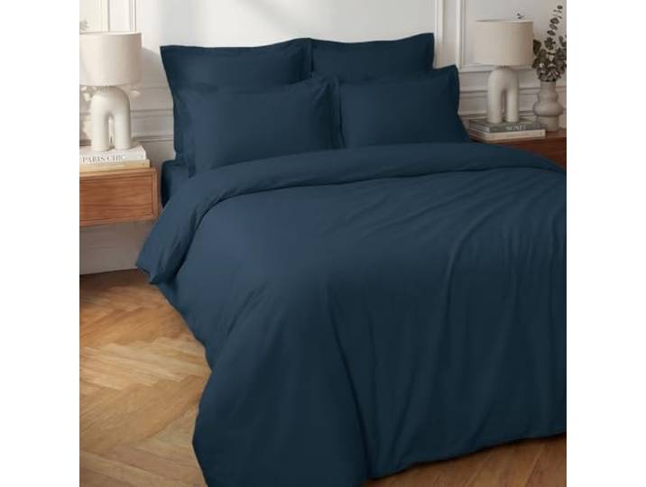 Sensei Maison - Housse de Couette en Percale Coton Soft Percale - 200x200 cm - Indigo
