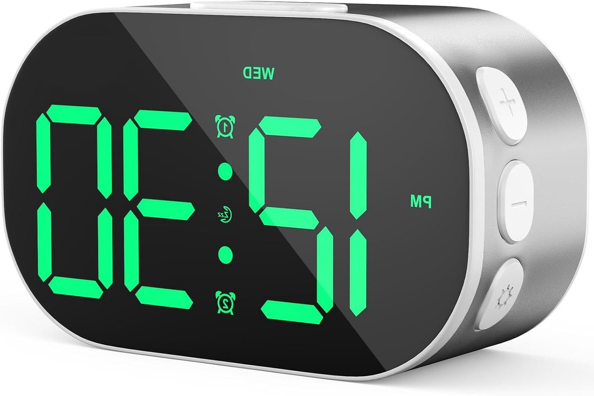 Digitale Wekkerradio met Grote Cijfers, Verstelbare Helderheid en Volume, Snooze Functie, Countdown Timer en USB Voeding