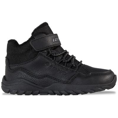 Barfußschuh LOTTO, Mädchen, Gr. 31, schwarz (schwarz, dunkelgrau), Synthetik, Textil, Schuhe Barfußschuh, - mit extra breiter Zehenbox & flexibler Sohle