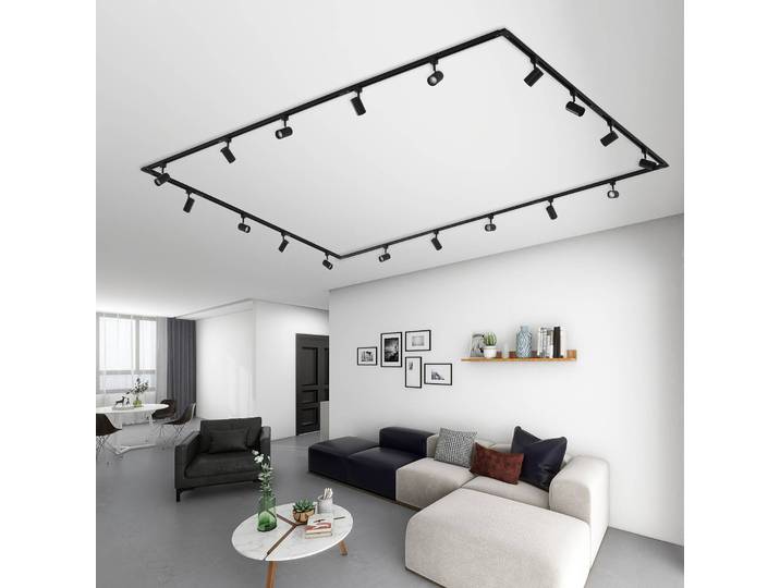 Lindby Schienensystem Linaro, GU10, 18-flammig, schwarz Linaro Lindby, dimmbar, schwarz, für Flurbereich, Metall, Modern
