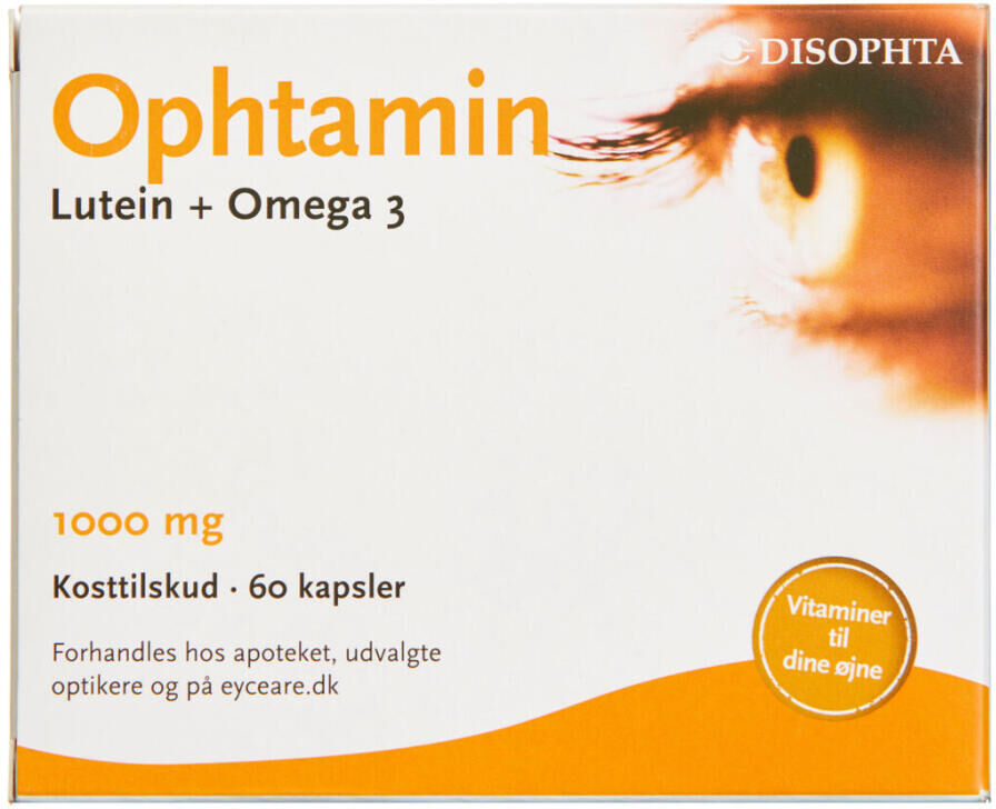 Ophtamin Luetin + Omega-3 Kapsler 1000 Mg Kosttilskud 60 stk