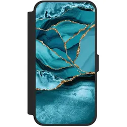 Nivocase Klapphülle für Apple iPhone 12 Pro Max Handyhülle aus Kunst Leder NIVOflip schwarz Edelstein (Apple iPhone 12 Pro Max), Smartphone Hülle, Schwarz