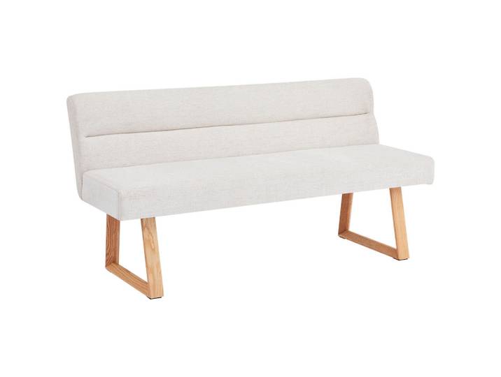 Livetastic Sitzbank, Eiche, Beige, Holz, Metall, Eiche, massiv, 3-Sitzer, 160x82x61 cm, Esszimmer, Bänke, Sitzbänke