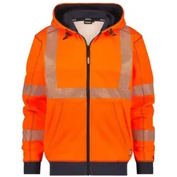 Evans Warnschutz Kapuzensweatshirt, Größe M, NEONORANGE/DUNKELBLAU - dunkelblau - M
