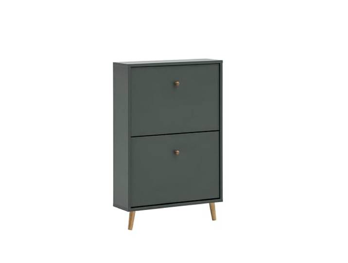 Schildmeyer Bjarne Schuhschrank 160171, waldgrün, 59,8 x 19,5 x 92,2 cm, platzsparend durch geringe Tiefe