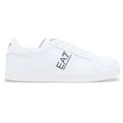 EA7 Unisex. 7X000332_AF10848 Klassische Leder-Sneakers weiß (42), Wohnung, Schnürsenkel, Lässig