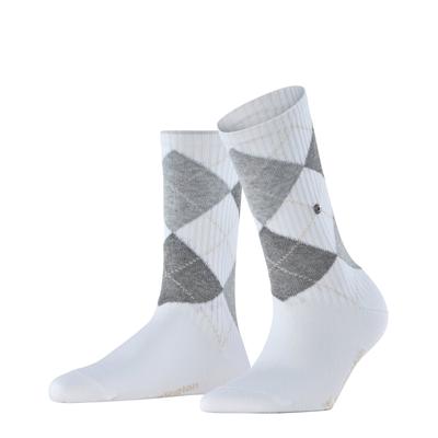 Socken BURLINGTON "Rib Courtside", Damen, Gr. 36-41, weiß, Baumwollmischung, unifarben, Socken Socken, Einheitsgröße 40-46, Argyle-Muster, feine Rippenstruktur