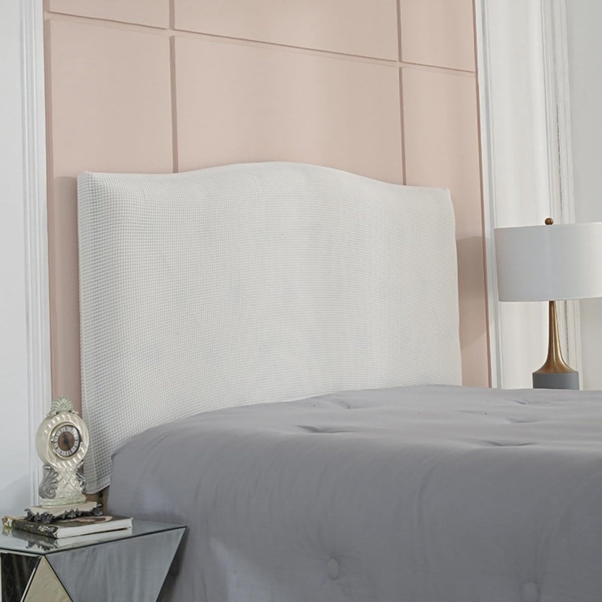 Wit elastisch hoofdbordhoes voor slaapkamer decoratie, breedte: 140-170 cm
