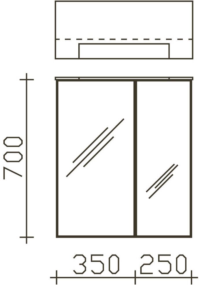 Pelipal Serie 6110 Spiegelschrank 60 cm inkl. LED-Beleuchtung im Kranz, Anschlag rechts