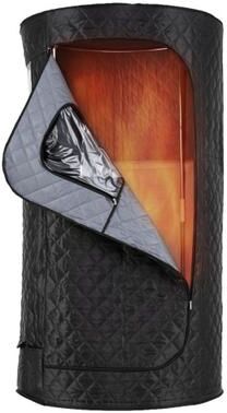 Costway Portable Far Infrared Sauna Box for Home Full Body Sauna Tent with Heated Foot Pad-Black